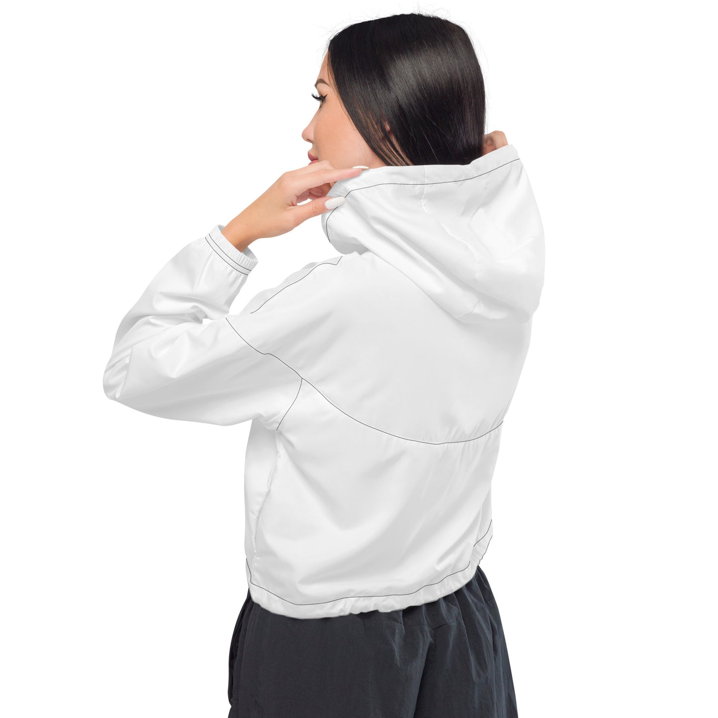 cropped windbreaker White