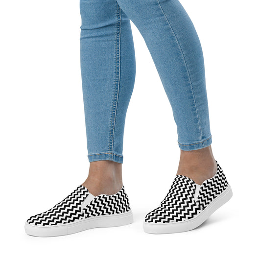 slip-on canvas shoes Stripes BLK n WHT